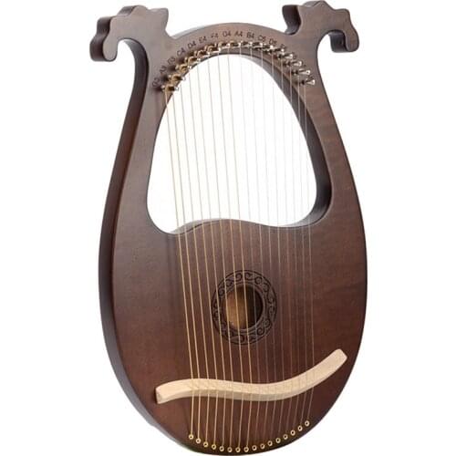 Lyre Harp, 16 String Mahogany Body String Instrument Body Instrument with Tuning Wrench and Spare Strings