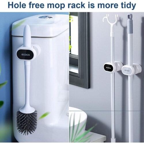Mop Broom Holder Wall Mounted Mop Holder Household Adhesive Storage Broom Hanger Mop Hook Racks Kitchen Bathroom Organizer