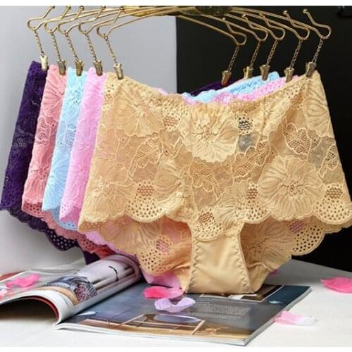 Orpheum can add fat big size fat MM high waist lace panties sexy transparent womens panties