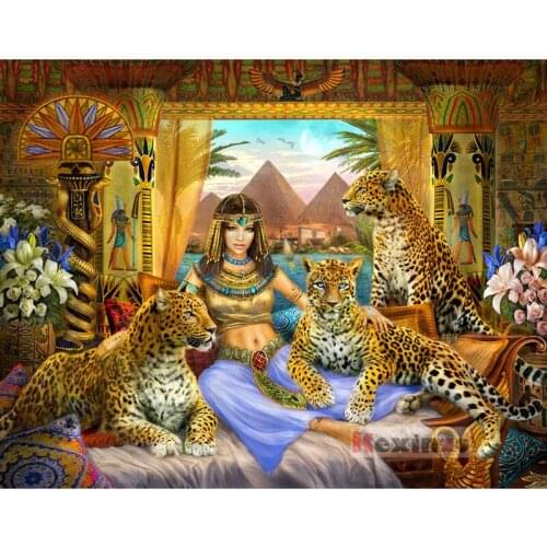 Full 5D DIY Square Diamond Painting Cross Stitch -Leopard beauty- 3d Round Embroidery Mosaic Resin Home Decor Gift WW-000110