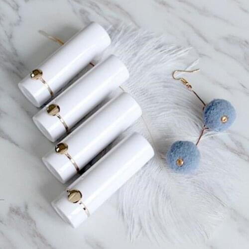 Empty White Lipstick Tube 12.1MM Matt Black Color Round Shape Lip Gloss Case DIY Lip Balm Container Cosmetic Tool F20172105