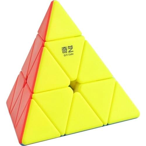 QiYi educational 3x3x3 pyramid QiMing A speed Stickers sticker Magic Cube Puzzle baby kids toys