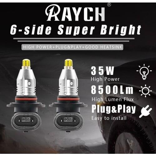 Raych 360 Degree Auto LED Fog Light No Dark Spot HB3 9005 HB4 9006 H11 H8 H9 Can-Bus Ready High Power Car Fog Lights 12V 6000K