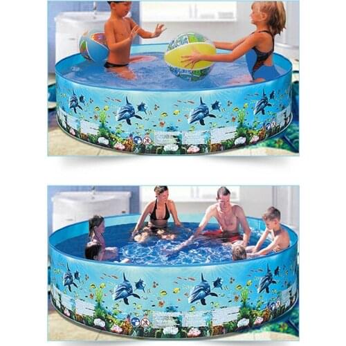 Foldable Swimming Pool Interactive Home Garden Toy for Kid Toddler Round Water Mat Water Injection Inflation-free Pad 69HE