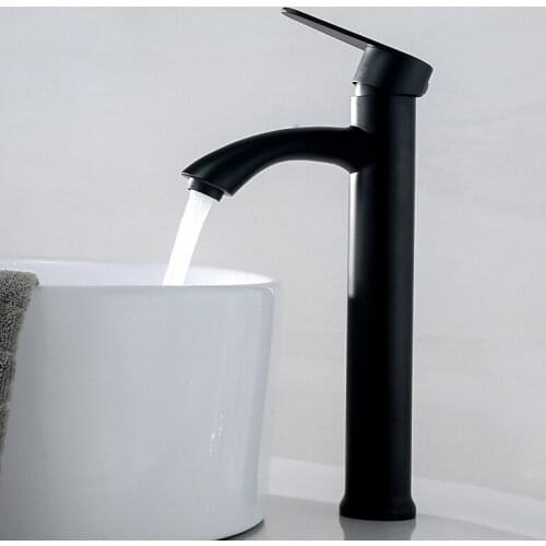 Bathroom Sink Faucet Black Single Handle Hot and Cold Mixer Basin Faucets Wash Tap Bathroom Toilet Deck Mounted Basin Tap