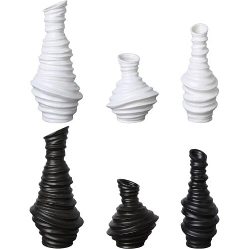 Modern Ceramic Vase Dried Flowers Floral Vases Bookcase Shelf Craft Decor