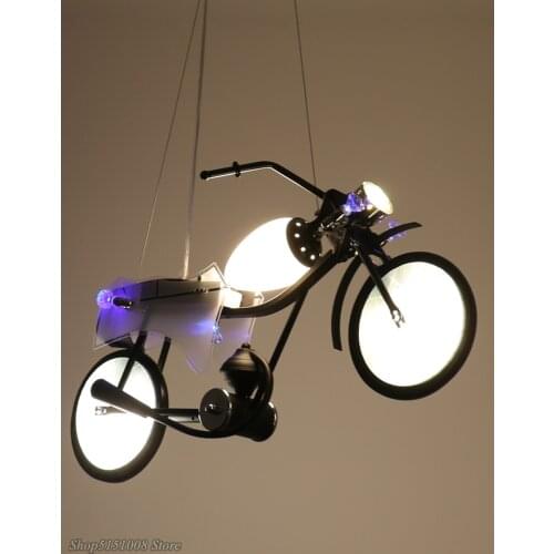 Modern Pendant Lights Motorcycle Industrial LED Pendant Lamp for Childrens Room Boys Bedroom Restaurant Bar Home Lighting Decor
