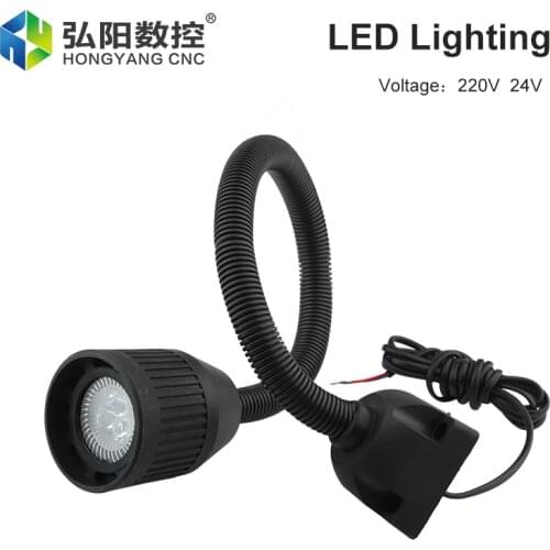 CNC Machine Tool Work Light Jade Carving Machine Lighting Lamp Universal Adjustable Hose LED Light 220/24V Work Light