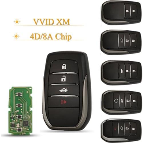 Xhorse VVDI XM Smart Key Universal Remote Key Shell + PCB For Toyota 8A /4D for KEY TOOL Plus Max VVDI2 VVDI Mini
