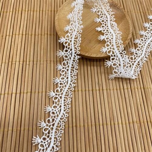 2cm Narrow Polyester 15Yards Lace Trim Exquisite DIY Lolita Dress Collar Skrit Applique Fabric For Sewing