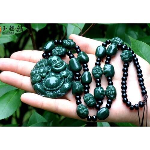 XinJiang Hetian Natural Jade Buddha pendant lucky Lever pendant Open Yun Amulet
