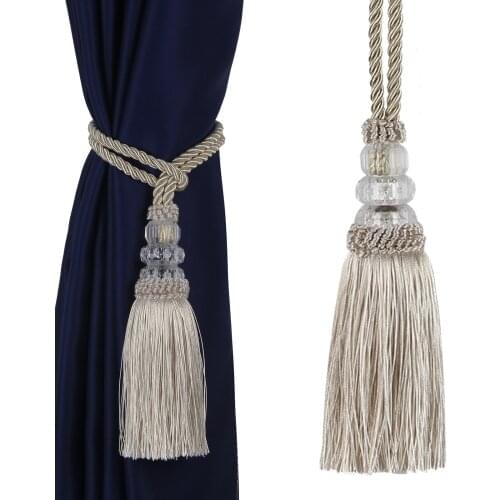 1PC Curtain Tassel Tieback Curtain Holder Tiebacks With Plastic Ball Accessory Curtain Tie backs Bandage Rope Decorative