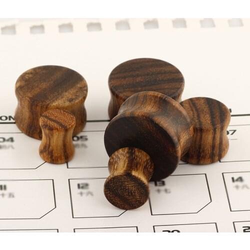 1pc Wood Flesh Tunnels Ear Plugs Gauges Earrings Double Flared Wooden Ear Expender Stretcher Punk Body Piercing Jewelry Earrings