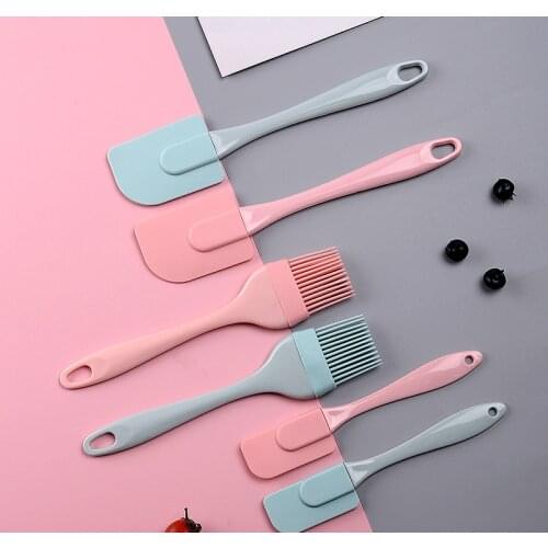3pcs/set Cream Scraper Bread Cake Butter Spatula Mixer Oil Brush Kitchen Baking Tool Silicone Non-stick Spatula cooking gadgets