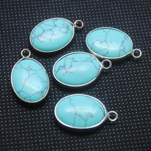 5pcs blue turquoisee stone pendants size 15x20mm for shamballa bracelets making jewelry fittings and jewelry components