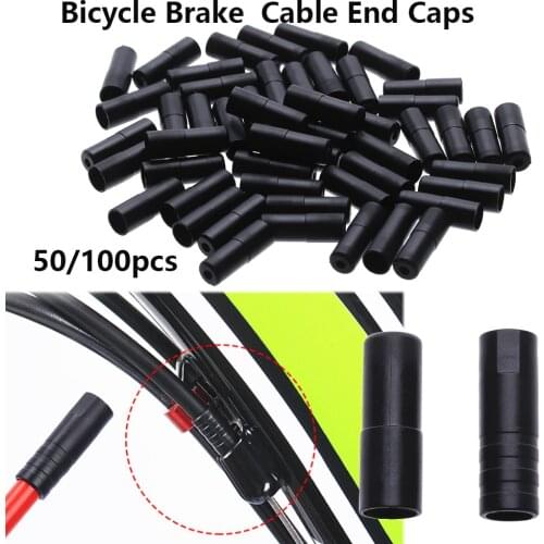 50/100 Pcs MTB Bike Bicycle Shift/Brake Caps Plastic Cable Cover Black Brake Gear Outer Cable End Caps Tips Crimps Bicycle Parts