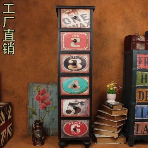 American country Drawers colorful hand-painted antique cabinet bedside cabinet to do the old home admission entrance door cabine