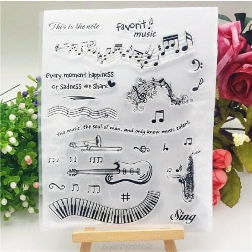 Music Notes Silicone Clear Seal Stamp DIY Scrapbooking Embossing Photo Album Decorative Paper Card F23 21 Dropship