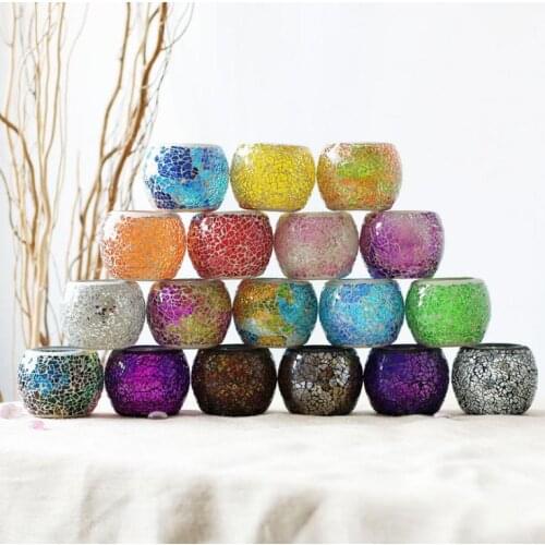 DHL Crystal Mosaic Glass Candle Holder Candlestick Centerpieces For Valentines Day Wedding Decoration Candle Lantern SN1366