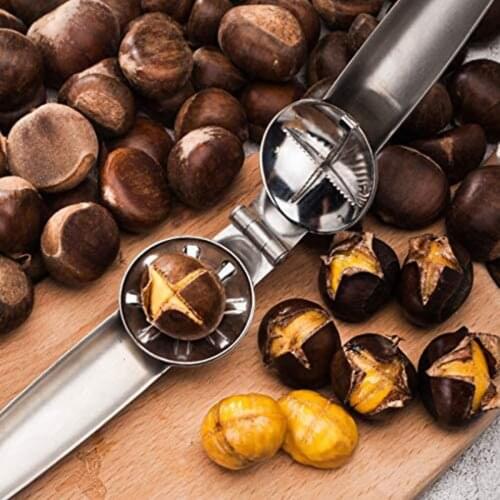 Nut Opener Cutter Gadgets 2 in 1 Quick Chestnut Clip Walnut Pliers Metal Nutcracker Sheller Kitchen Tools Stainless Steel 2020