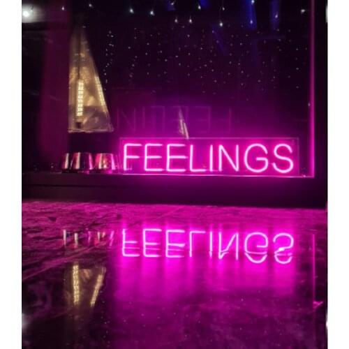 Custom FEELINGS Led Flex Transparent Acrylic Neon Sign Light Wall Hanging Decoration for Home Room Bedroom
