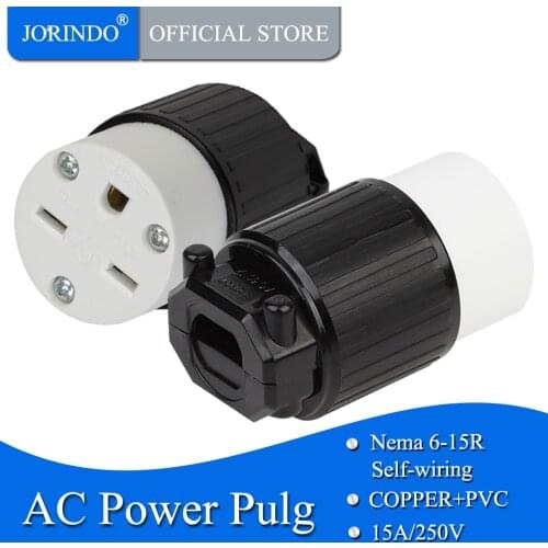 JORINDO NEMA 6-15R 15A/250V Self-wiring socket,American Standard Industrial Female Plug,US Industrial self-wiring connector