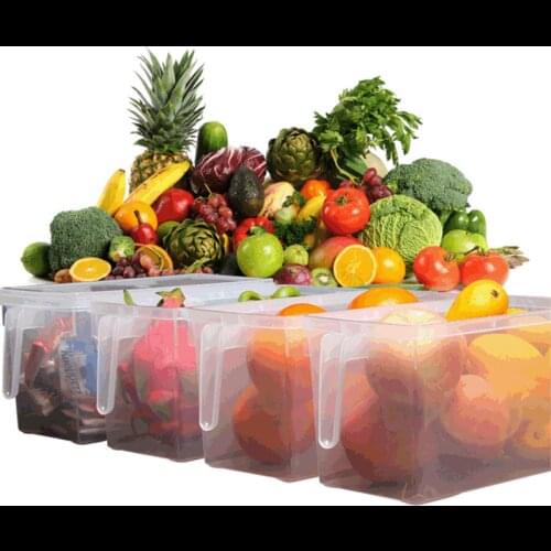 PET Refrigerator Food Storage Containers With Lid Kitchen Separate Freezer Seal Bin For Vegetable Fruit Meat Fresh Box Organizer