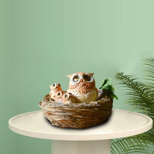Creative Resin Owl Figurines Lovely Garden Micro Landscape Dollhouse Moss Bonsai Decor Ornament