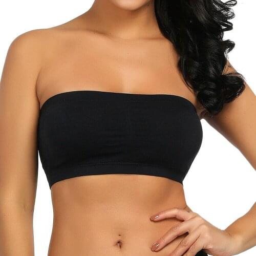 Summer Women Tube Top Underwear Wrapped Chest Strapless Female Bottoming Removable Padded Lingerie Beige Plus Size Double Layers