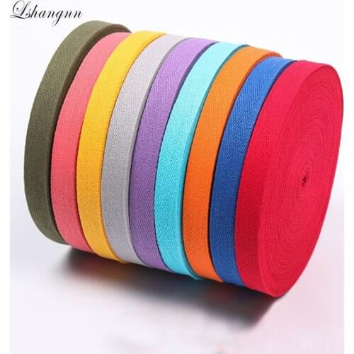 Lshangnn 2cm 45yards 100% Cotton Belt Herringbone Tape Package Cotton Ribbon 26 Colours For Handmade Diy Cloth Accessories