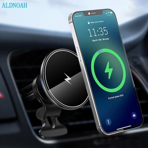 ALDNOAH 15W/10W/7.5WMagnetic Car Wireless Charger Mount for iphone 12 Xiaomi Huawei Samsung Universal Fast Charging Phone Holder