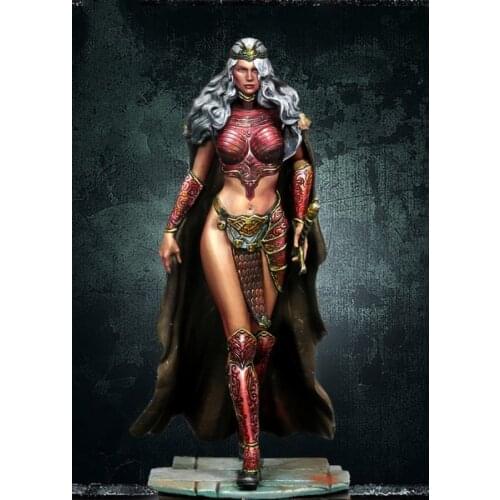 New Unassembled 1:24 75mm The crystal queen with a sword(NO BASE) winter Figures Resin Kit DIY Toys Unpainted kits