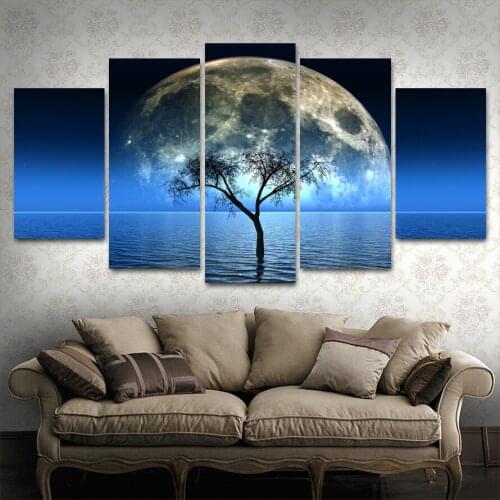 Wall Art Canvas Painting HD Print Modular Framework Seaview 5 Pieces Popular Picture Landscape For Living Room Decor Poster