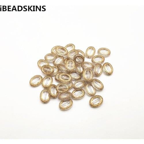 New arrival! 18X14mm 580pcs/lot clear with gold stripe oval shape Acrylic beads jewelry necklace Earring