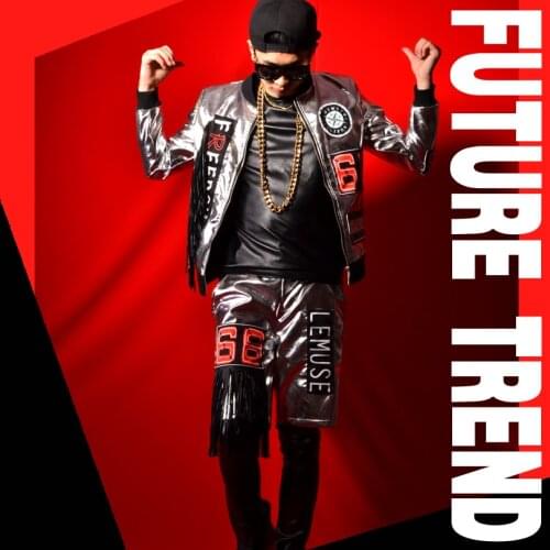 New arrival!Nightclub Male singer bar dj ds Fashion Tassel performance jacket baseball uniform Party show stage wear