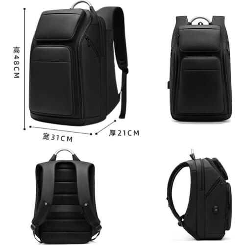 New fashion MENS Travel Backpack Waterproof Breathable School Bag14.6"Laptop Bag USB External Charging Oxford Zipper
