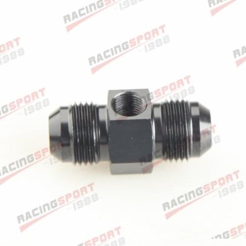 New Aluminum AN-8 To AN8 Male Fuel Pressure Gauge Fitting Adapter 1/8" NPT Black