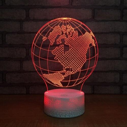 New Personalized Globe Home Office Desk Lamp Usb Power Supply Colorful 3d Lamp Luminaria De Mesa Para Estudo Table Lamps