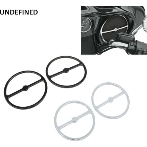 Motorcycle Black Front Speaker Grills Cover Trim For Harley Touring Street Glide Electra Glide FLHT FLHX Trike Models 1996-2013