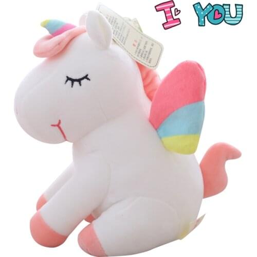 Kawaii Unicorn Plush Doll Ultra Soft Stuffed Horse Animals Toy Elastic Plushie Kids Huggable unicorn Birthday Gift Home Decor