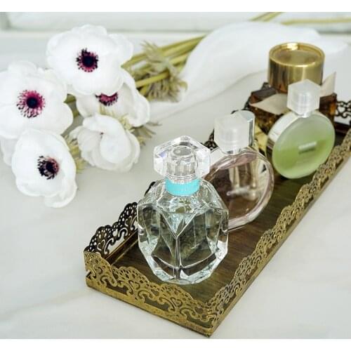 SWEETGO Rectangle cupcake tray 30*10cm black gold wedding cake tools for display decoration plate party event Perfume storage