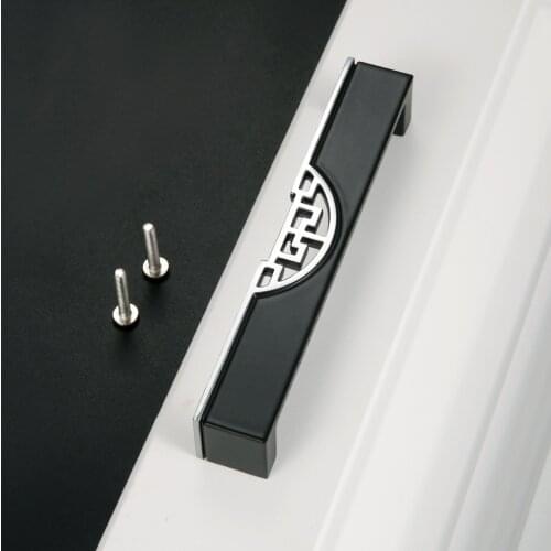 1Pcs Black Gold Copper Color Handle Chinese Style Cabinet Knob 128mm Cabinet Drawer Door Pull Knob Furniture Hardware