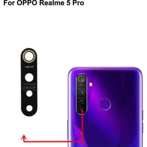 2PCS High quality For OPPO Realme 5 Pro Back Rear Camera Glass Lens test good For OPPO Realme5 Pro Replacement Real me 5Pro