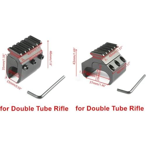 Tactical Double Tube + Single Tube Rifle Picatinny Rail Adaptor for 20mm Weaver Dovetail Mount Hunting Bipod Flashlight Laser