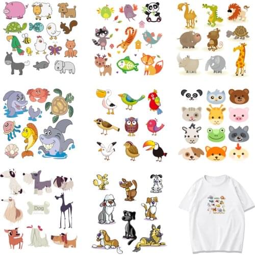 Iron-on Transfers for Clothing Ironing Patches Stickers Diy Animals Applique Patch Flex Fusible Transfer Vinyl Adhesive Stripe A