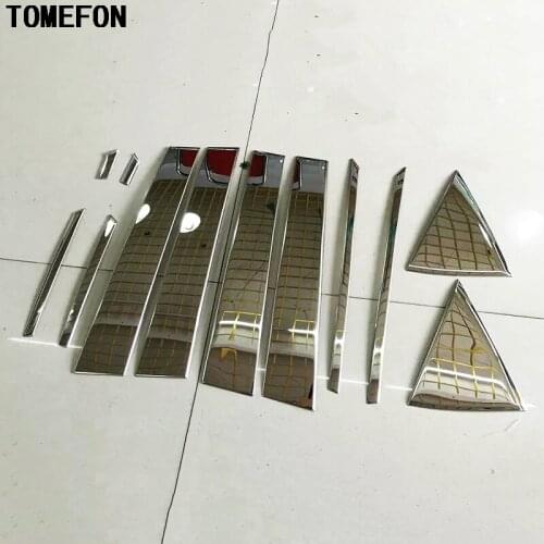 TOMEFON Car Exterior Styling For Lexus RX 2016 Stainless Steel Car Window Middle Column Pillar Sticker Moulding Trim 12pcs