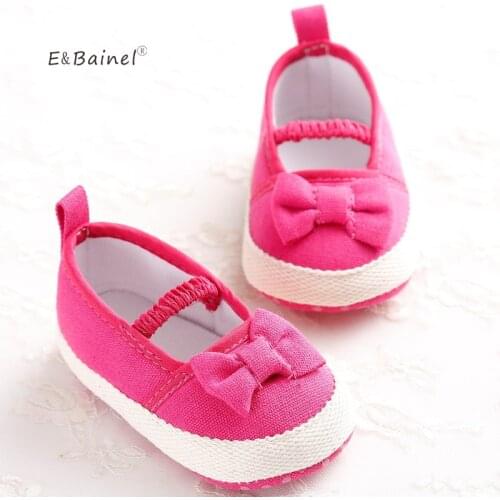Newborn Baby Girls Infant Toddler Comfortable Canvas Prewalker Soft Bottom Anti-slip Baby Shoes