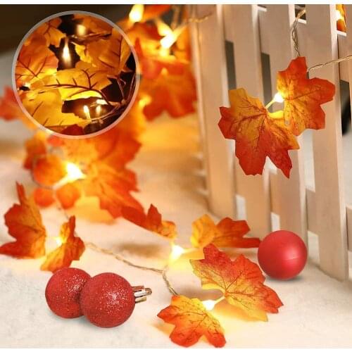 Holiday Decoration LED Light String USB Artificial Plant Maple Leaf Lamp for Christmas Halloween Party Garland Home Decorations