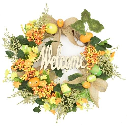 Spring Festival Ornaments Door Wall Decor Easter Wreath Artificial Handmade Hang Indoors Or Outdoors Foam Linen Home Decoration