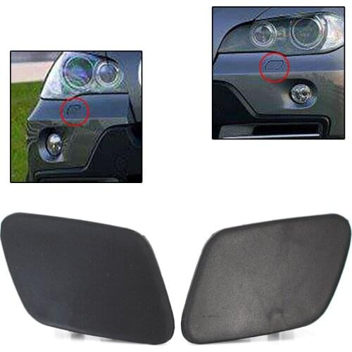 1Pair Car ABS Front Bumper Headlight Washer Nozzle Cover Cap For BMW X5 E70 2006 2007 2008 2009 2010 2011 2012